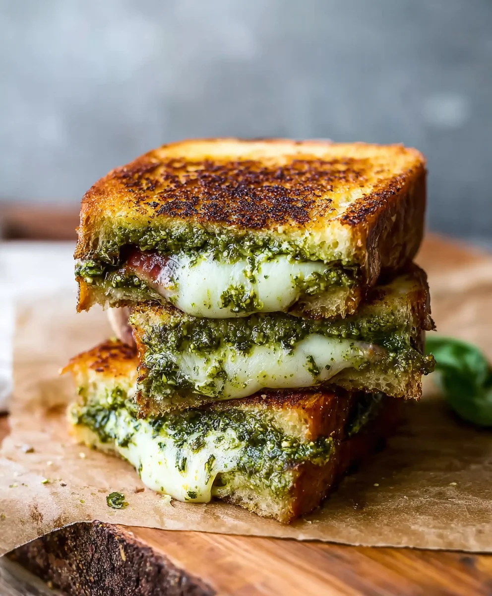 Sourdough Pesto Grilled Cheese - Ultimate Flavor Bomb