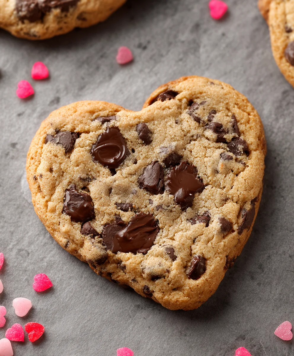 Easy Heart Shaped Chocolate Chip Cookies Recipe