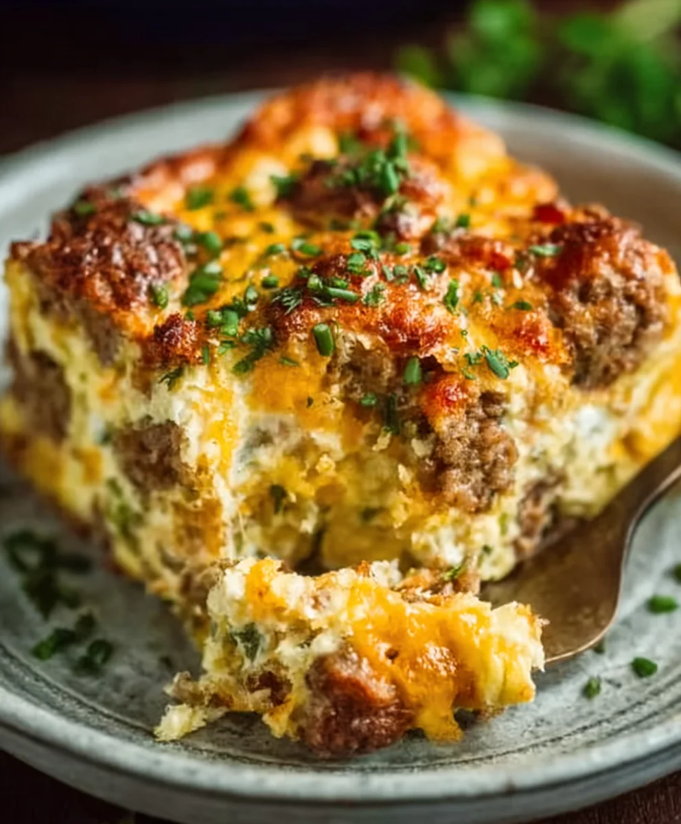 Savory Beef Sausage Cheese Casserole Recipe