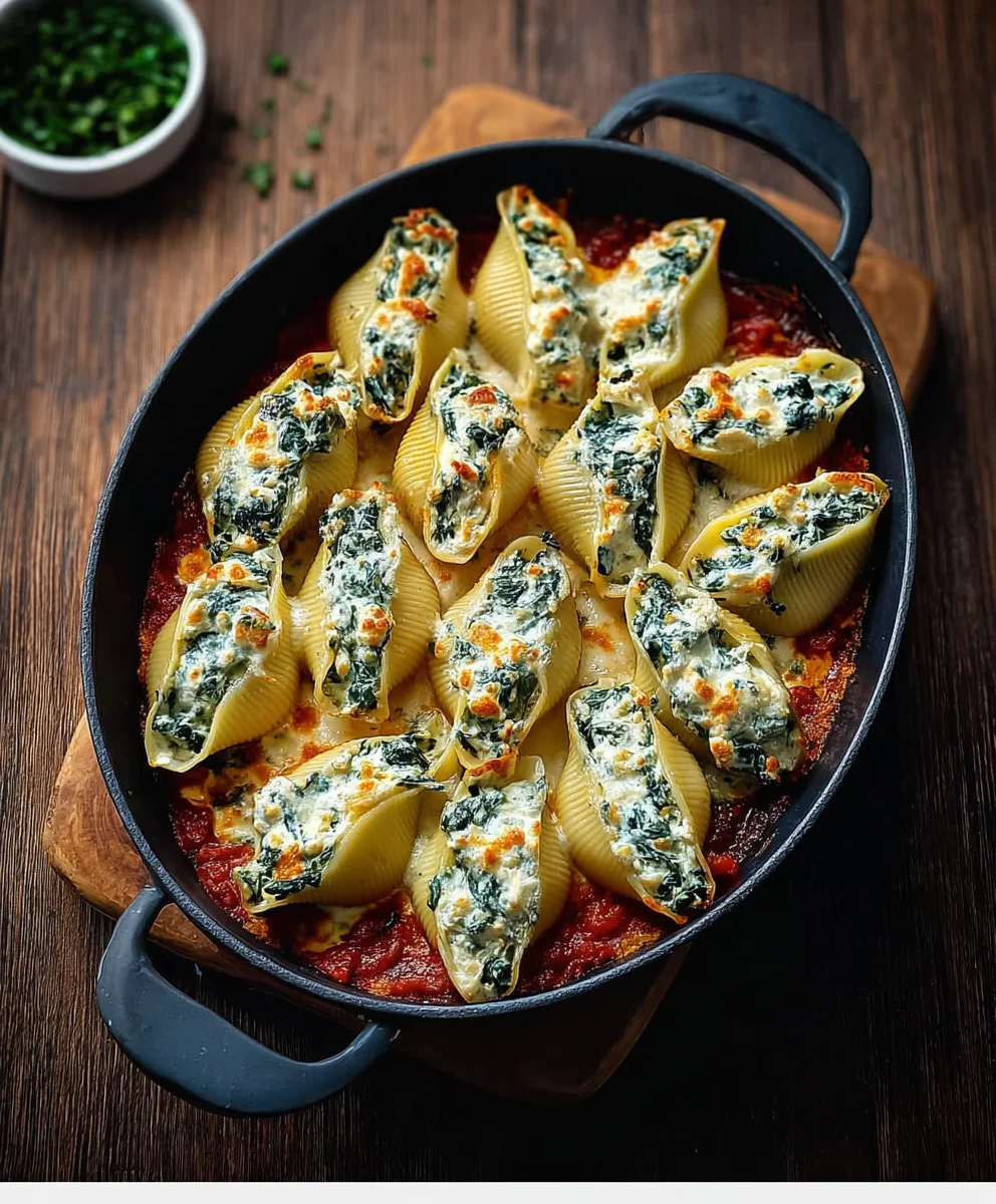 Spinach Ricotta Stuffed Shells Easy Dinner Recipe