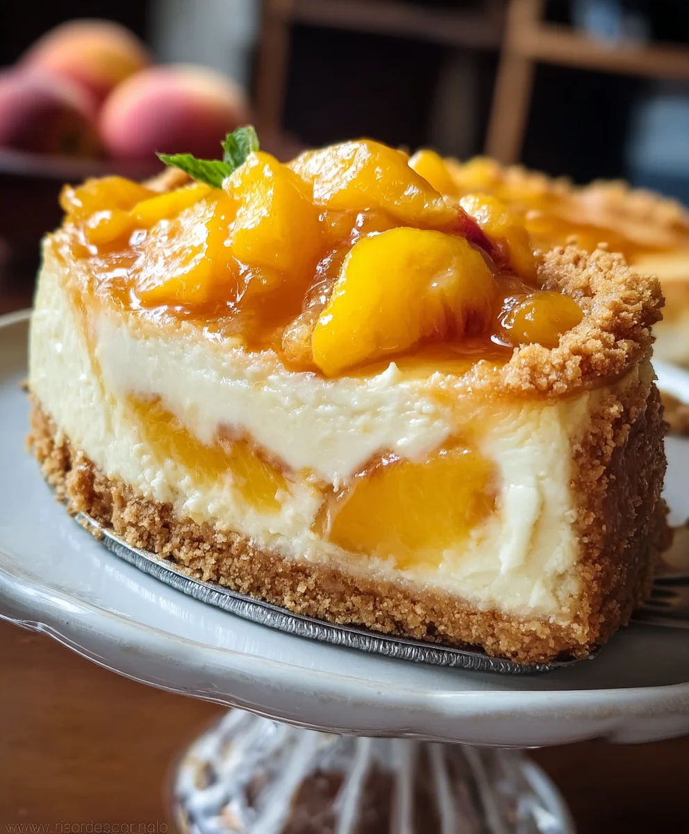 Peach Cobbler Cheesecake - Dessert Bliss