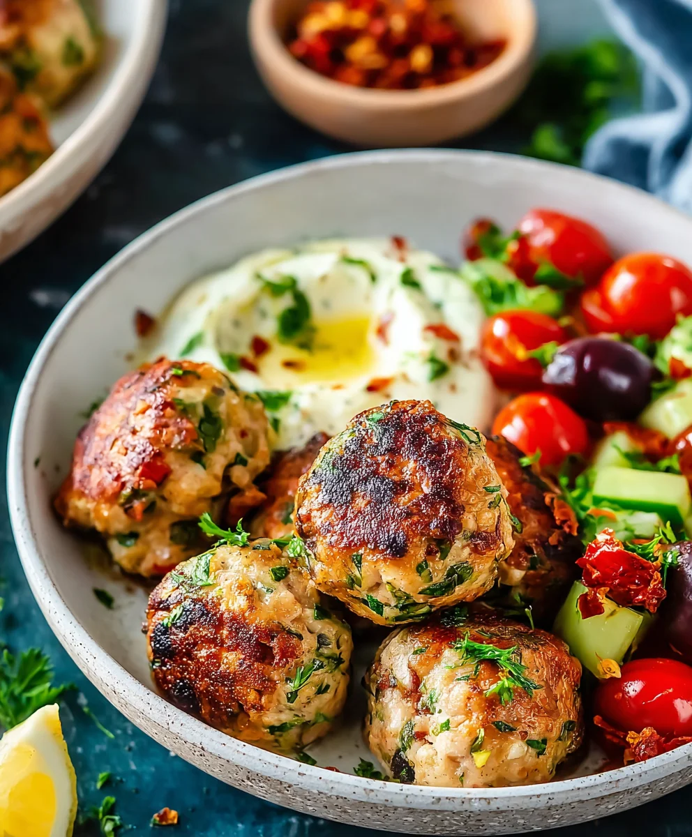 Easy Mediterranean Chicken Meatballs - Flavorful Dinner