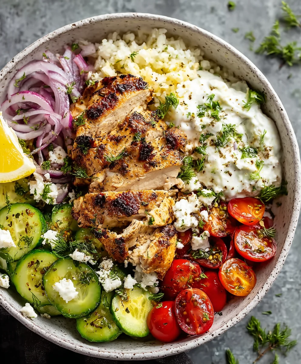 Easy Greek Chicken Bowls - Fresh & Flavorful