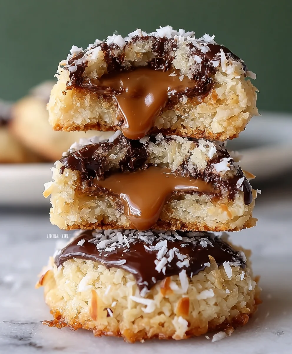 Stuffed Samoa Cookies - Delicious Chocolate Caramel Treat