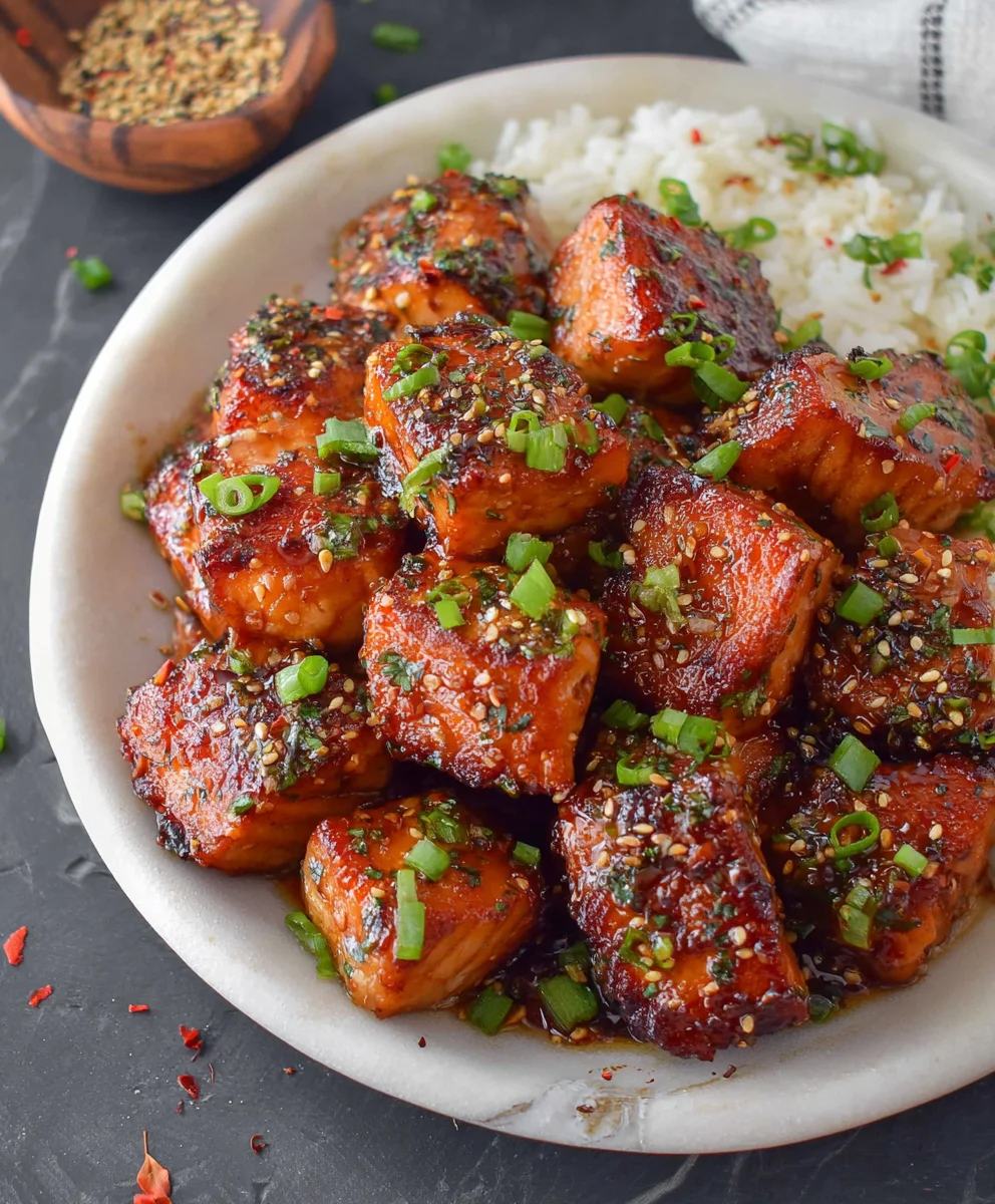 Honey Garlic Salmon Bites Quick Recipe
