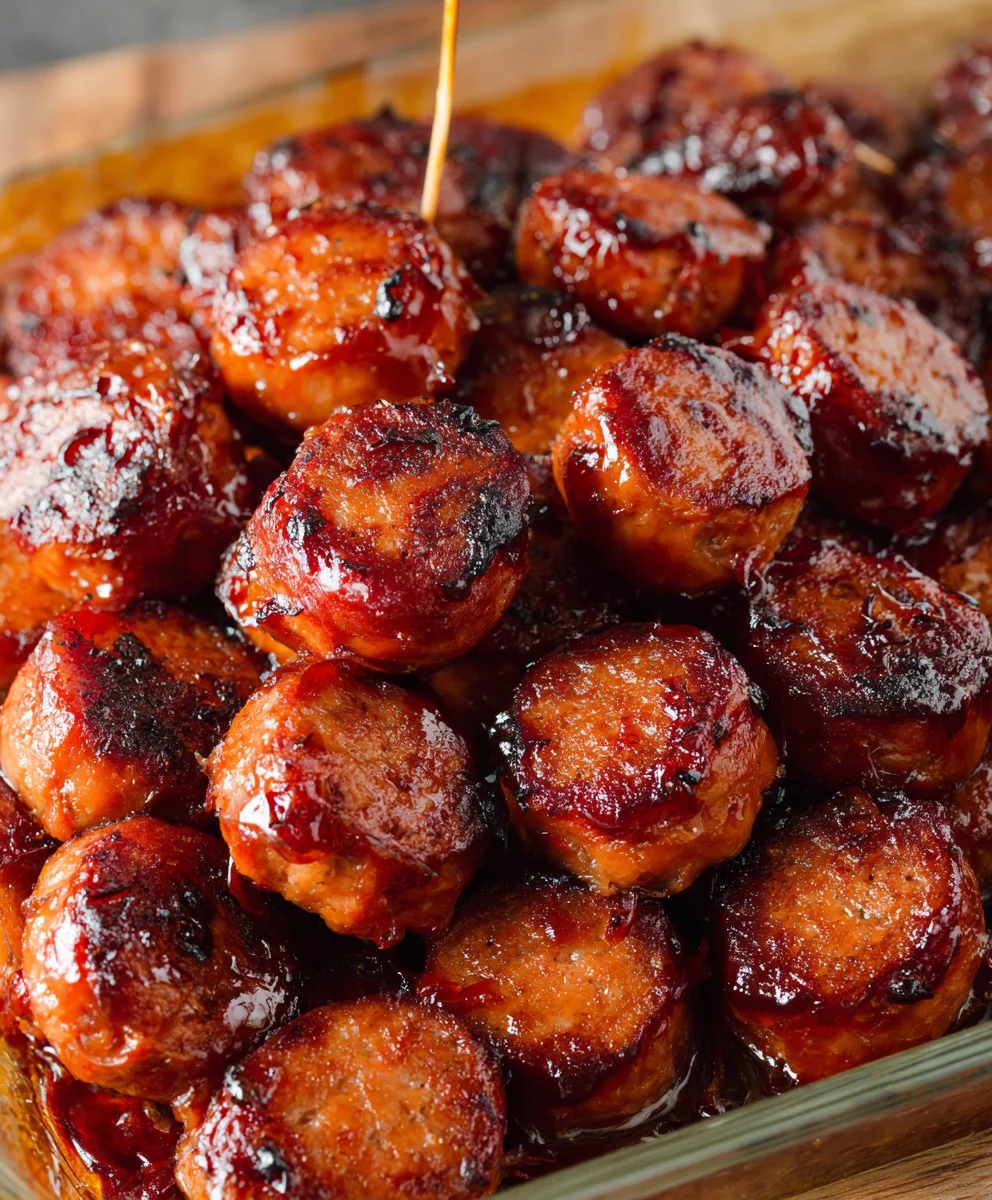 Easy BBQ Beef Sausage Bites Appetizer