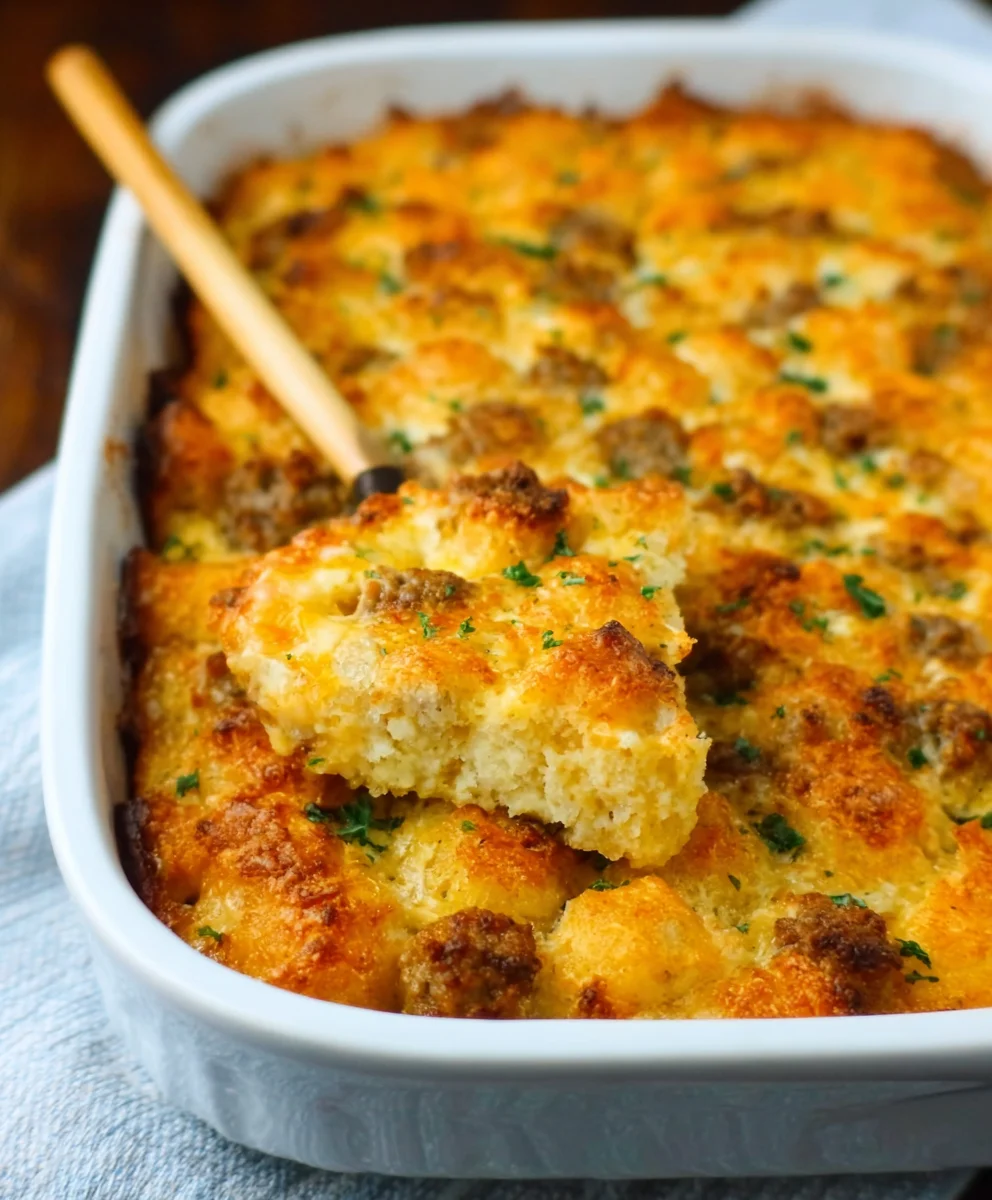 Easy Beef Sausage Tater Tot Breakfast Casserole