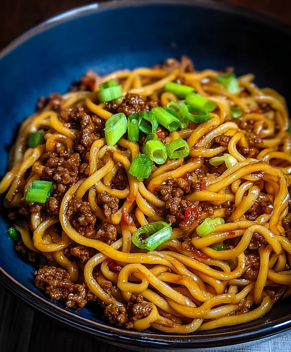 Mongolian Ground Beef Noodles - Quick & Easy Dinner