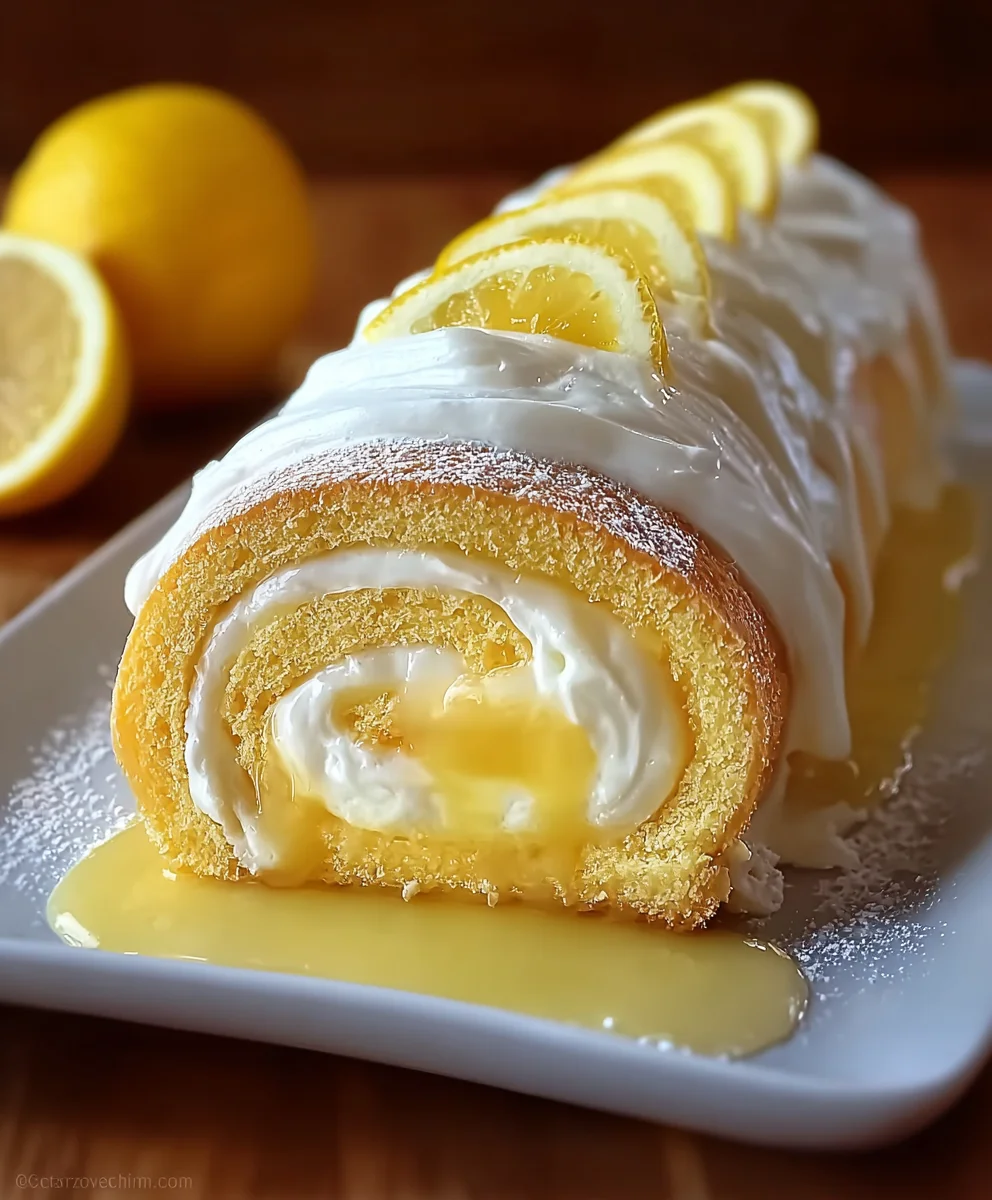 Lemon Cream Roll Cake Delightful Recipe