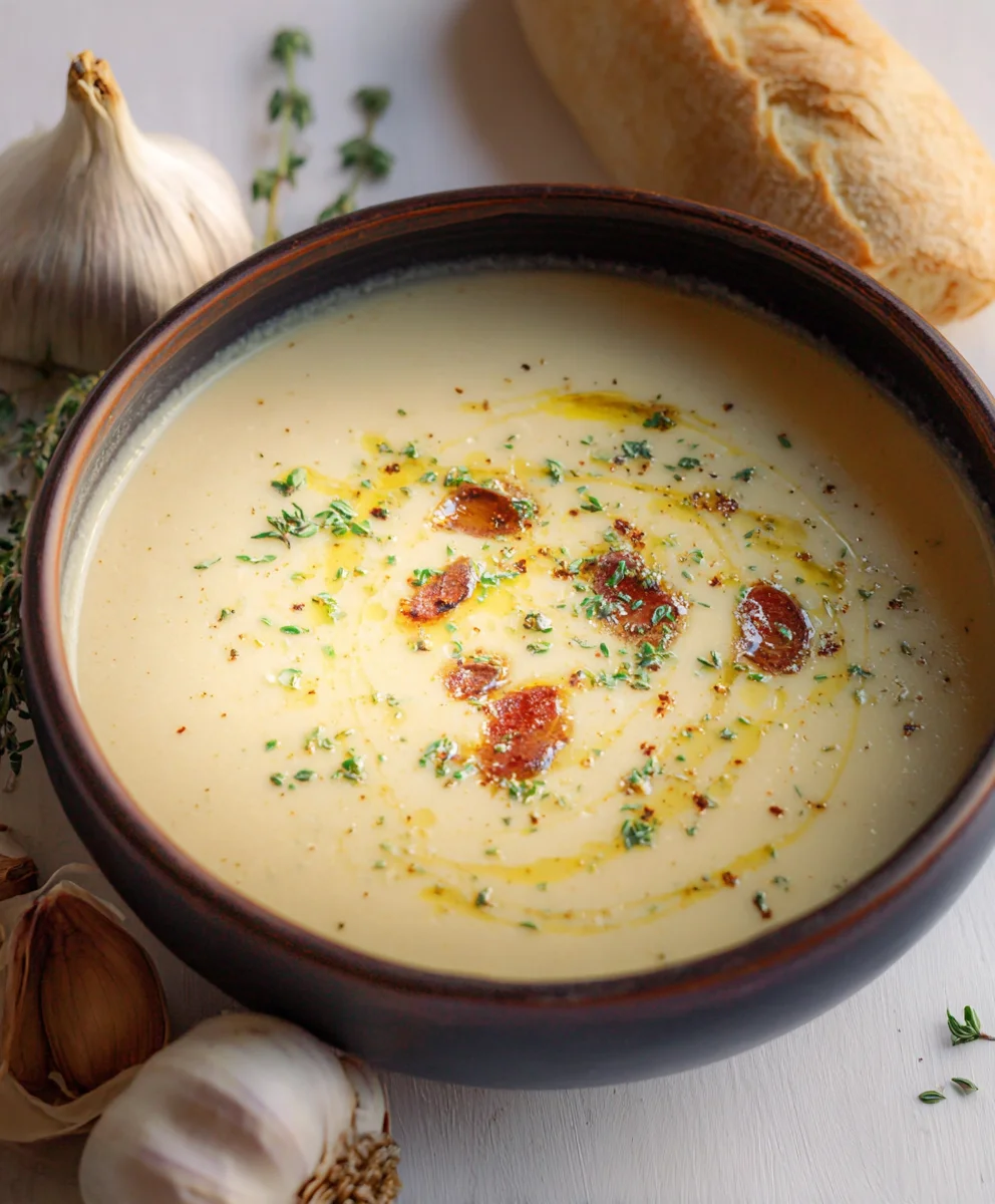 Easy Roasted Garlic Soup-Velvety & Flavorful Recipe