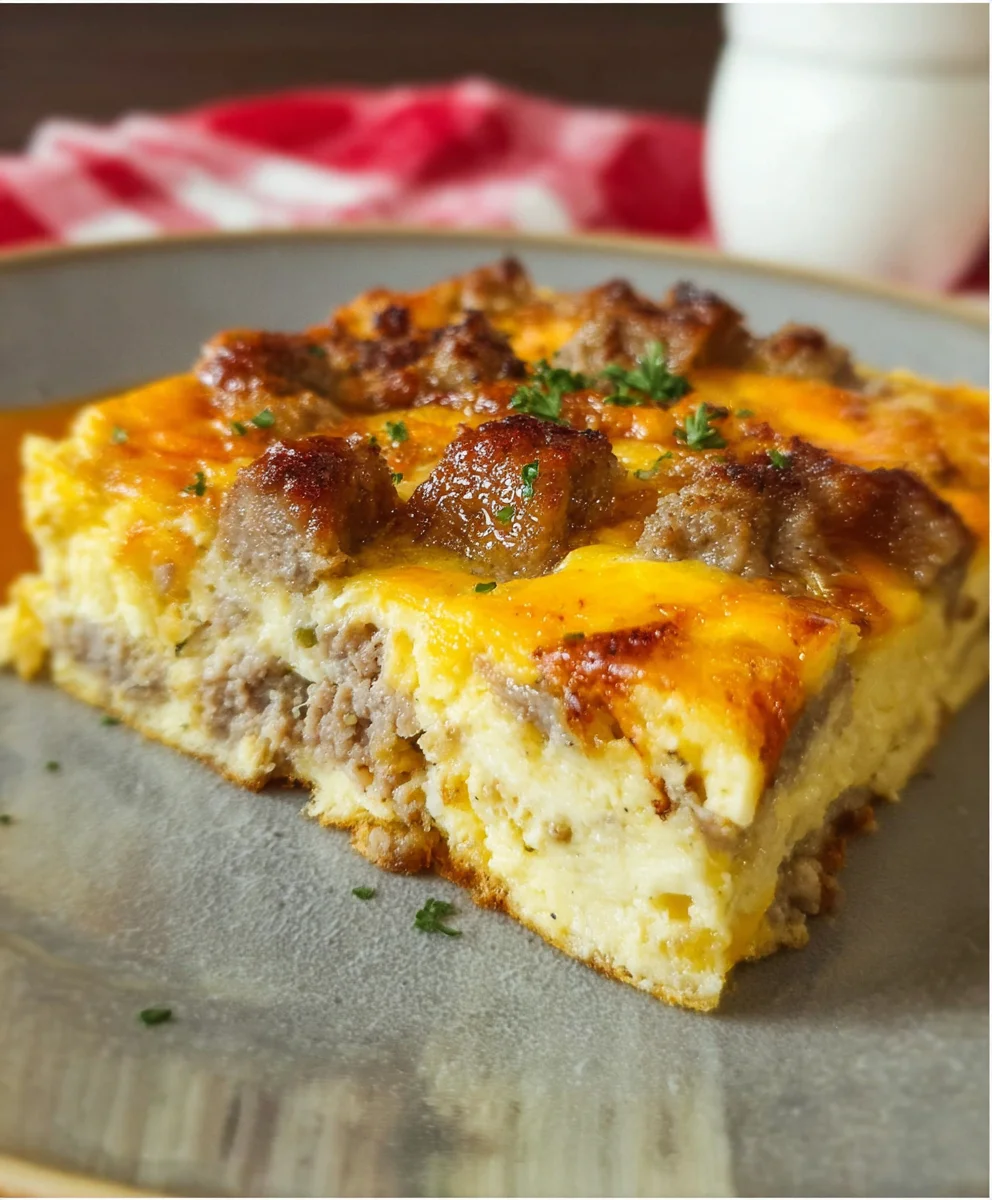 Beef Sausage Egg Cheese Breakfast Casserole