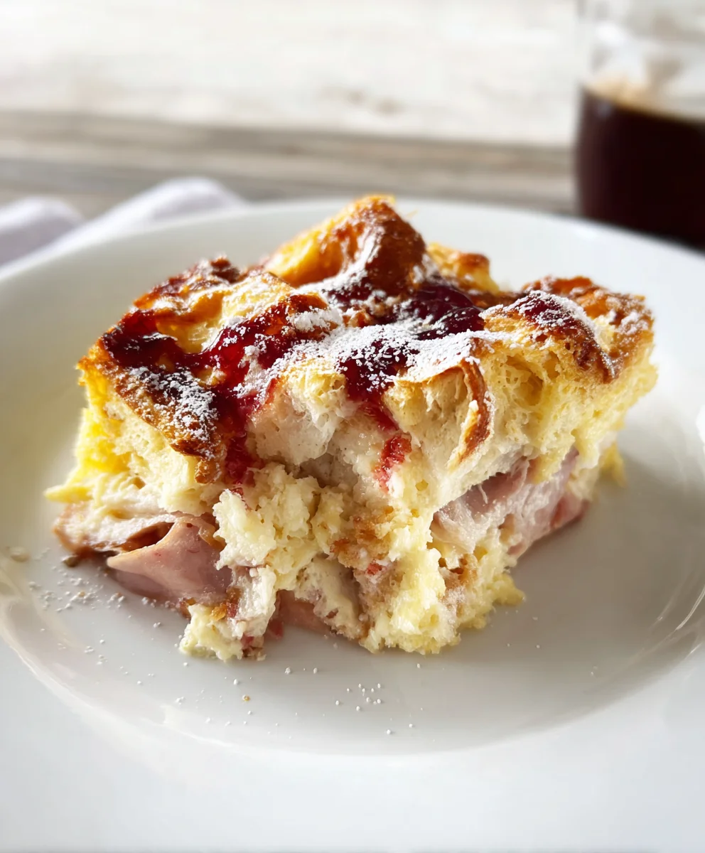 Easy Monte Cristo Breakfast Casserole - Savory & Sweet