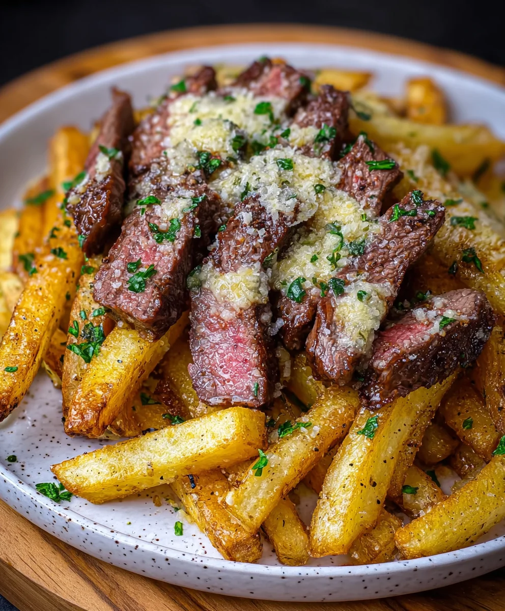 Garlic Parmesan Steak Fries - Easy Oven Baked