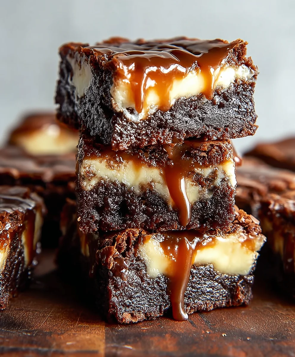 Caramel Nutella Cheesecake Brownies-Decadent Treat