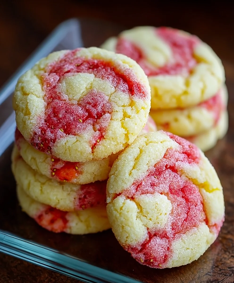 Strawberry Lemon Poundcake Cookies-Easy Recipe