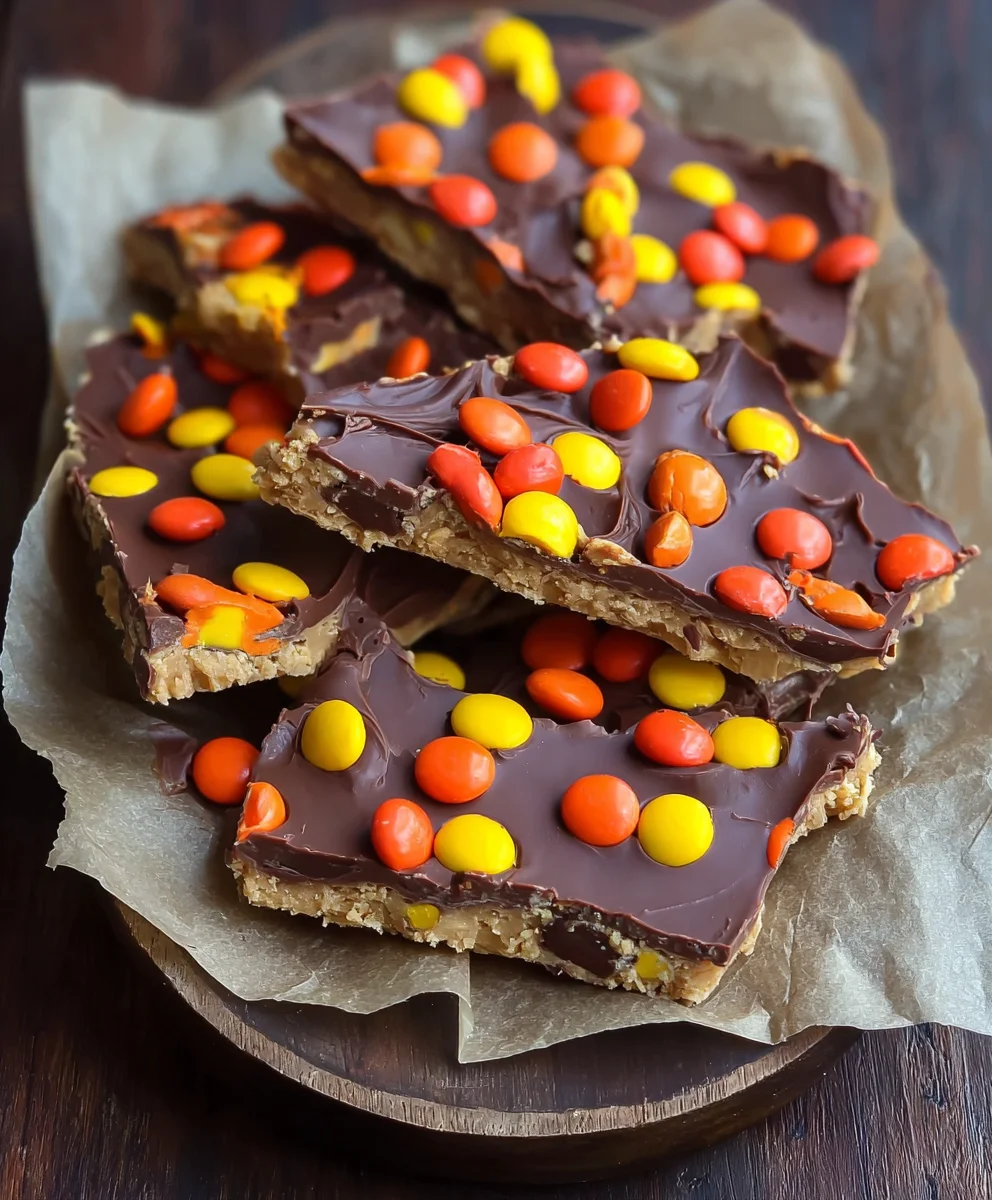 Reese's Pieces Peanut Butter Bark Recipe-Easy Treat