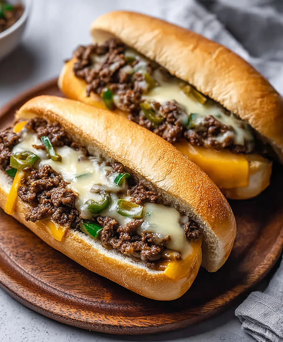 Easy Ground Beef Philly Cheesesteak Recipe