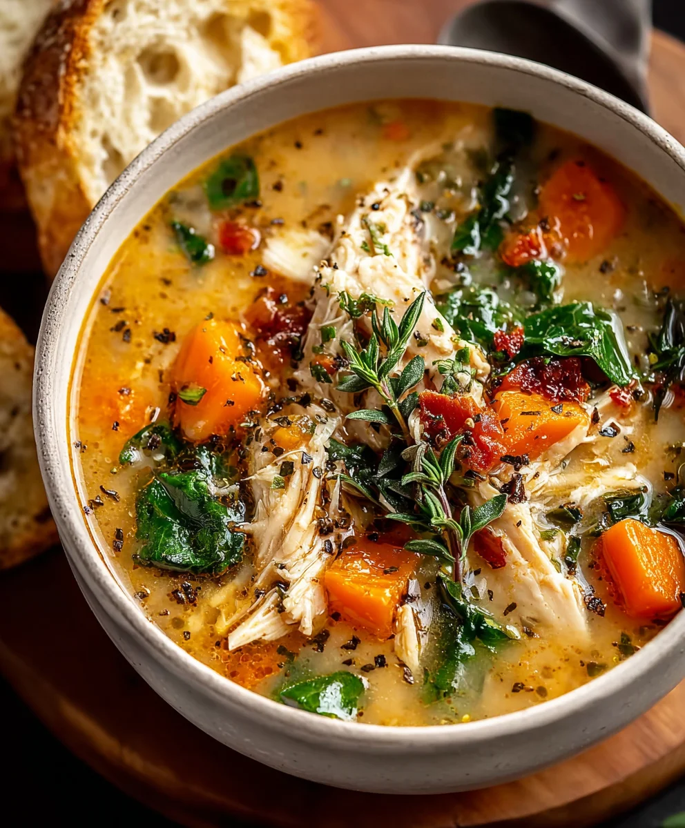Easy Tuscan Chicken Soup- Flavorful & Quick Meal