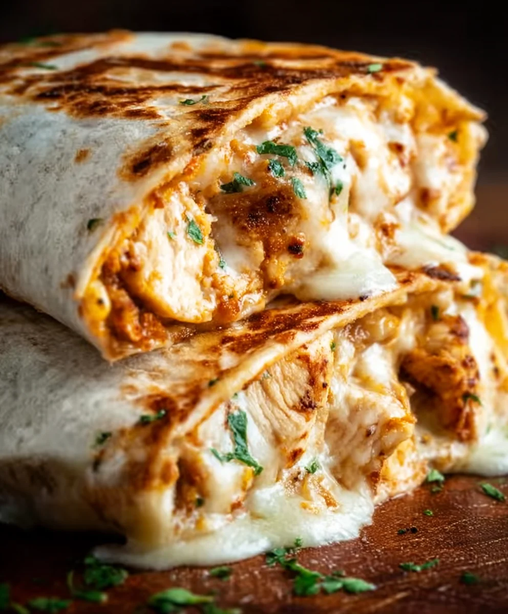 Cheesy Garlic Chicken Wraps- Easy & Delicious Dinner