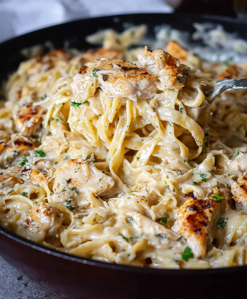Easy Chicken Garlic Parmesan Pasta - Creamy Delicious Dinner