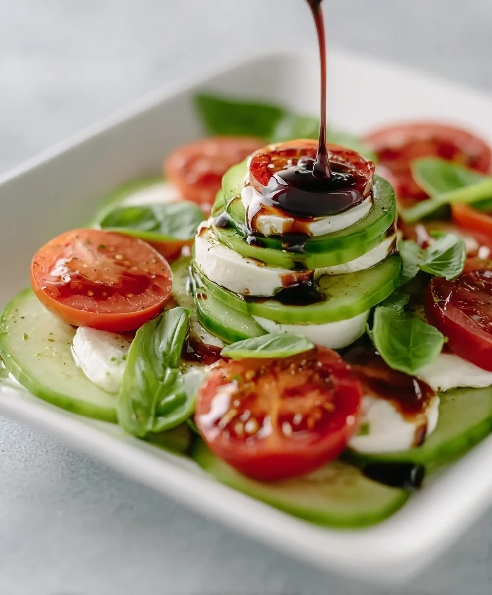 Cucumber Caprese Salad- Refreshing Summer Recipe