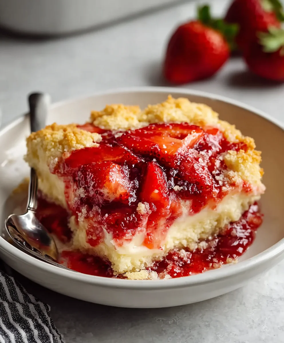 Easy Strawberry Cheesecake Dump Cake Recipe-Best Dessert