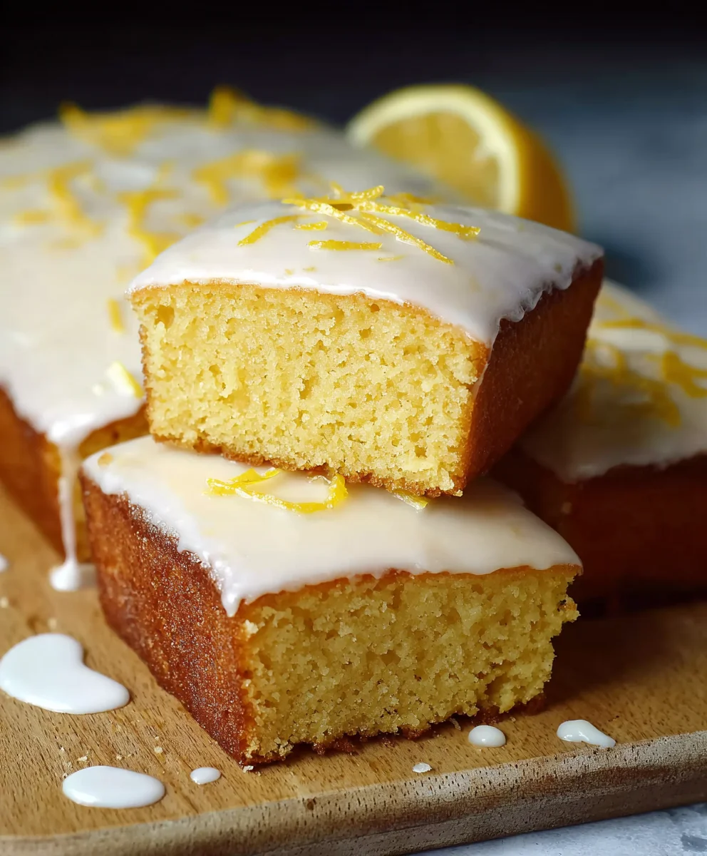 Easy Lemon Drizzle Traybake Cake Recipe