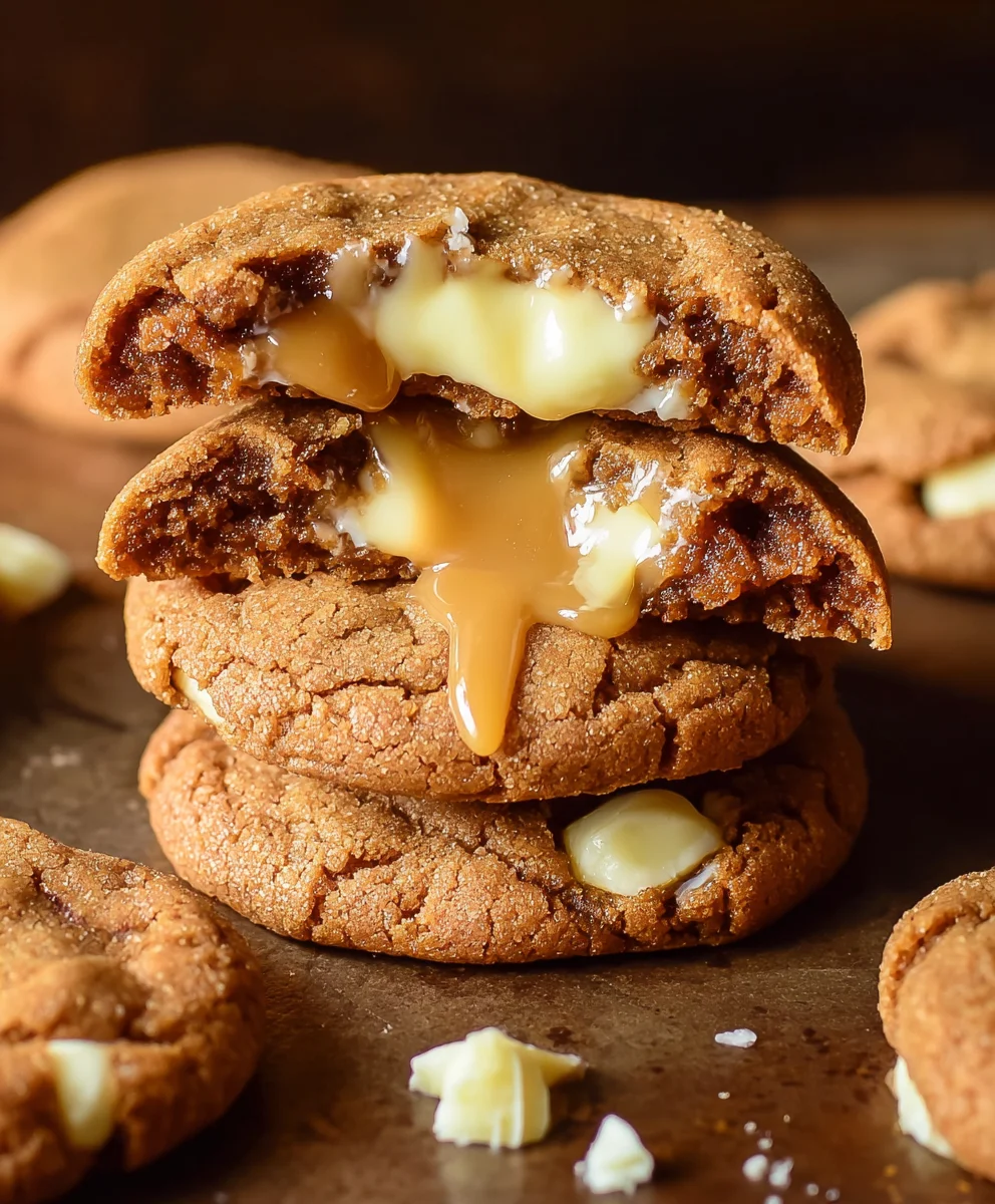 Gin Extract Extract White Chocolate Cookies Caramel Filled