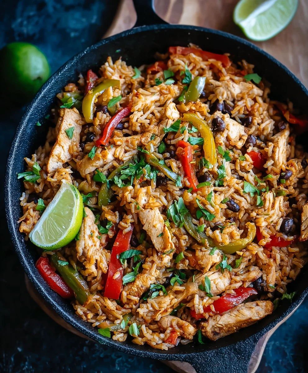 Easy One-Pan Beef Fajita Rice Bowls