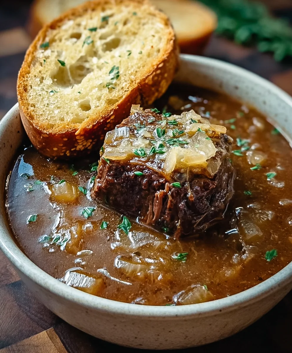 French Onion Beef Short Rib Soup-Rich & Hearty Recipe