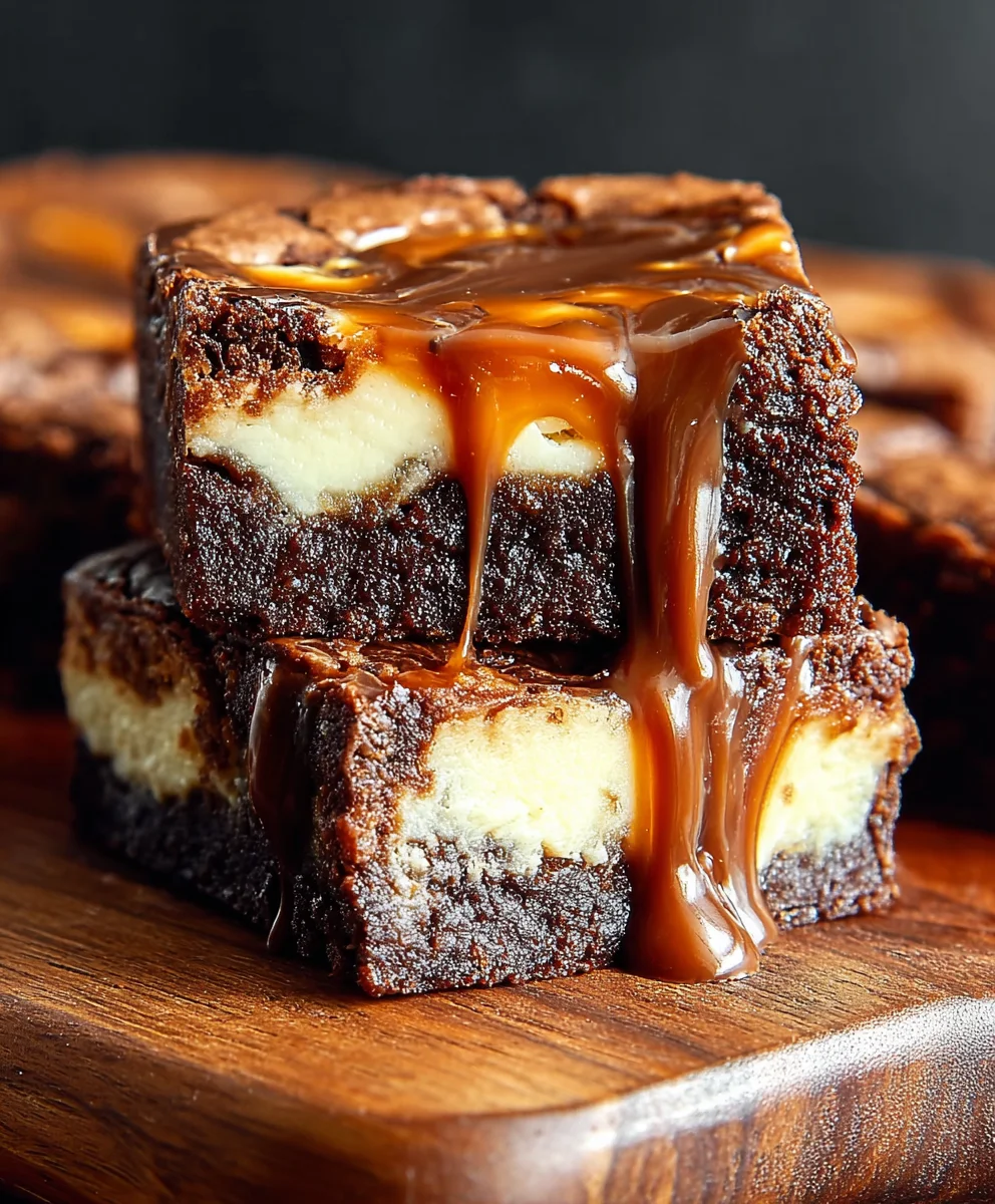 Caramel Nutella Cheesecake Brownies-Decadent Treat