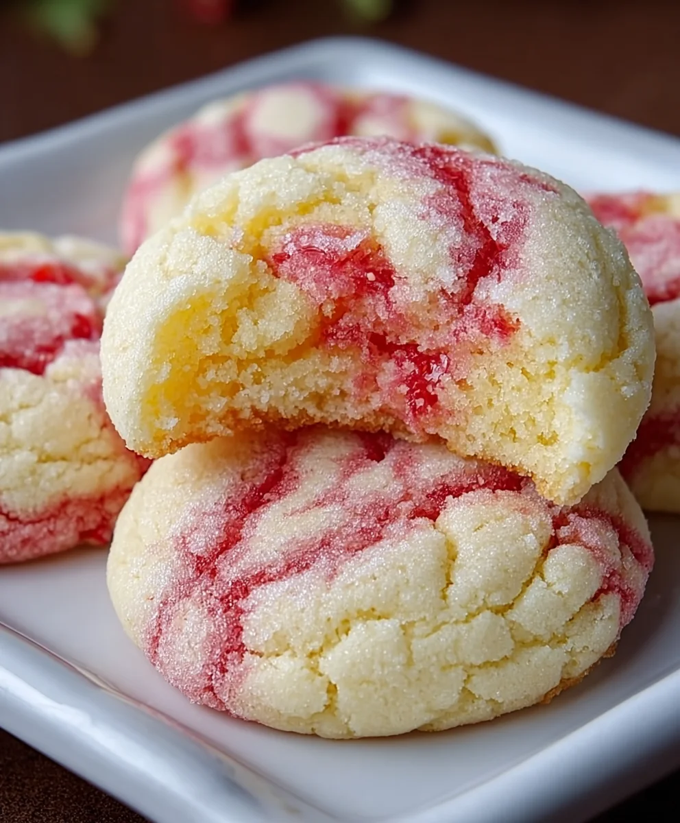 Strawberry Lemon Poundcake Cookies-Easy Recipe