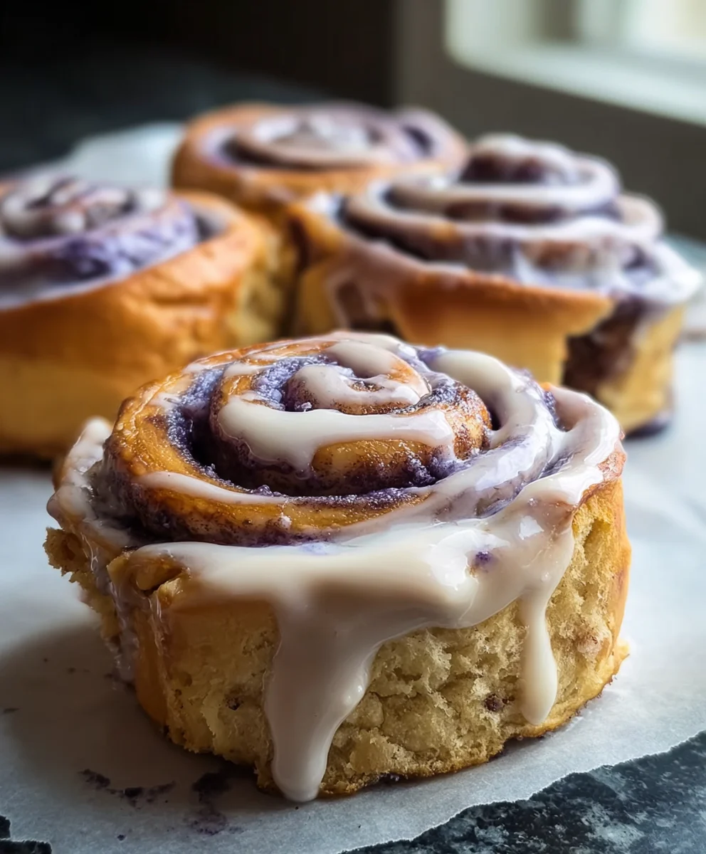 Ube Cinnamon Rolls- Sweet Purple Dream Swirls