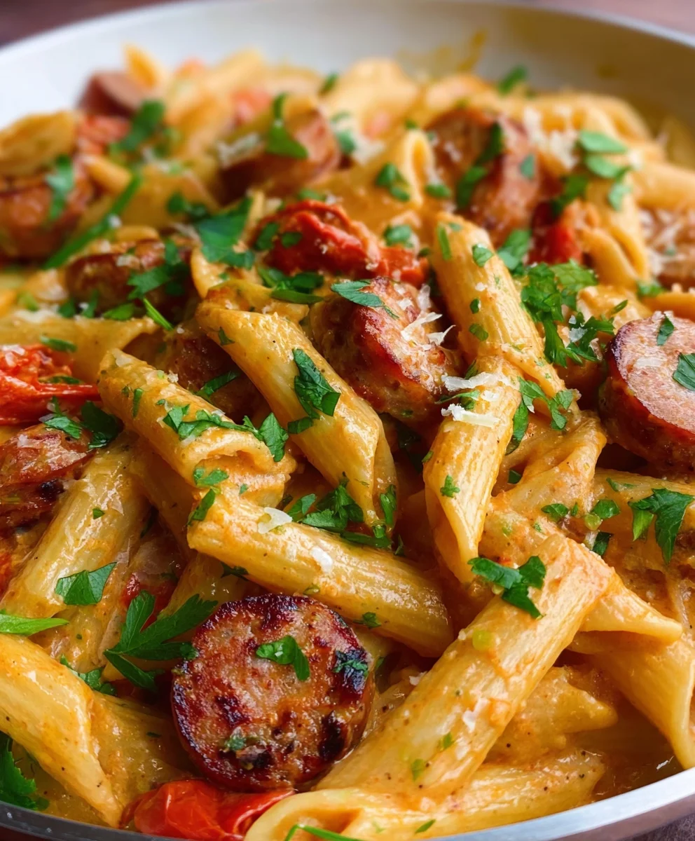 Creamy Cajun Beef Sausage Pasta - Easy Minute Meal