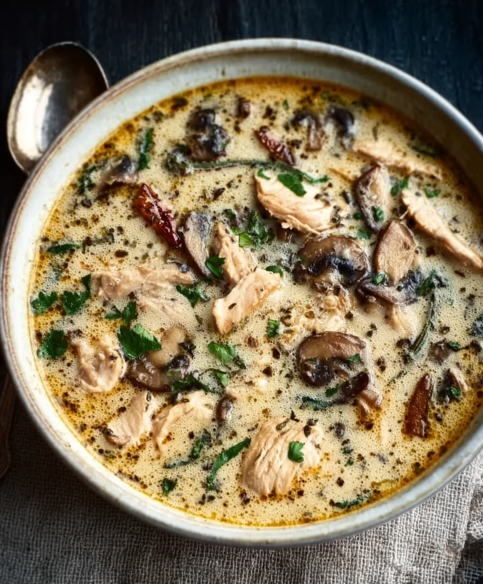 Easy Rotisserie Chicken Mushroom Soup - Comfort Food