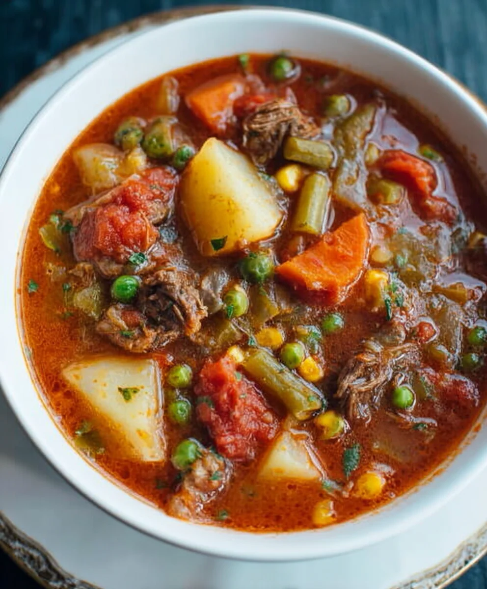 Mom's Old-Fashioned Beef Vegetable Soup Recipe