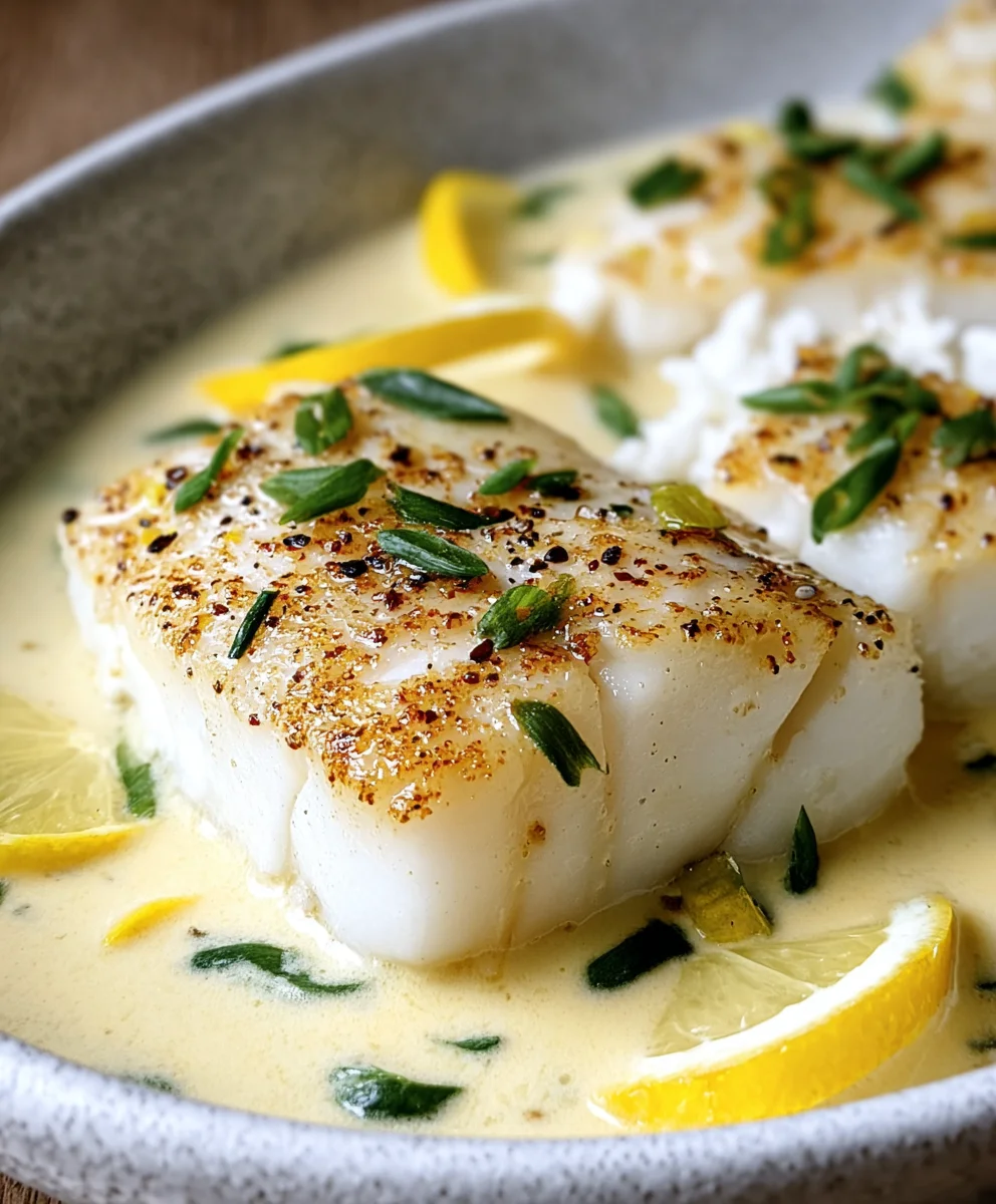 Easy Baked Cod Coconut Lemon Cream Sauce Recipe