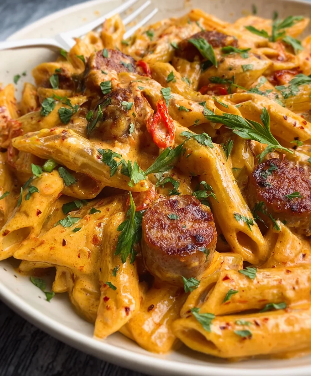 Creamy Cajun Beef Sausage Pasta - Easy Minute Meal