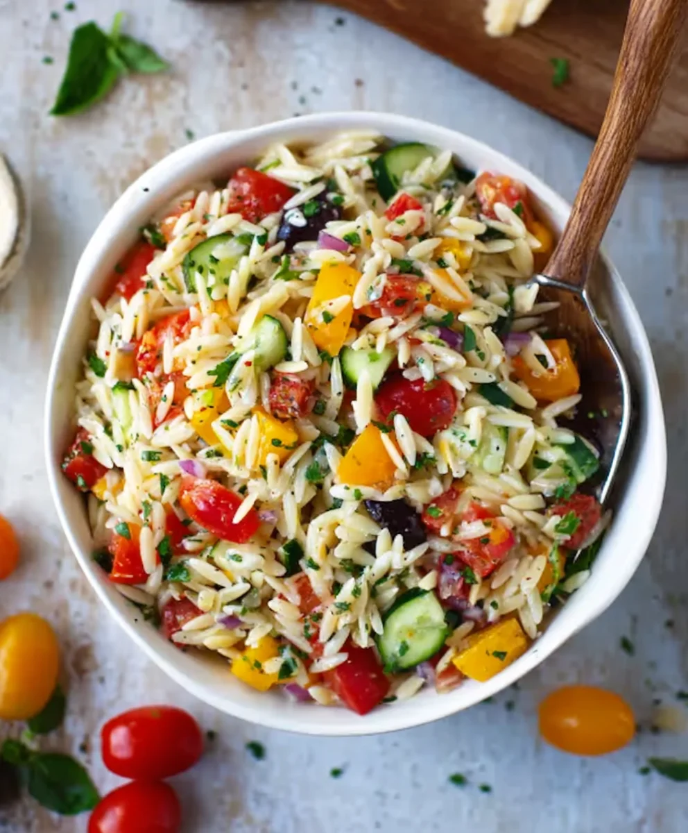 Vibrant Rainbow Orzo Salad Recipe - Fresh & Easy