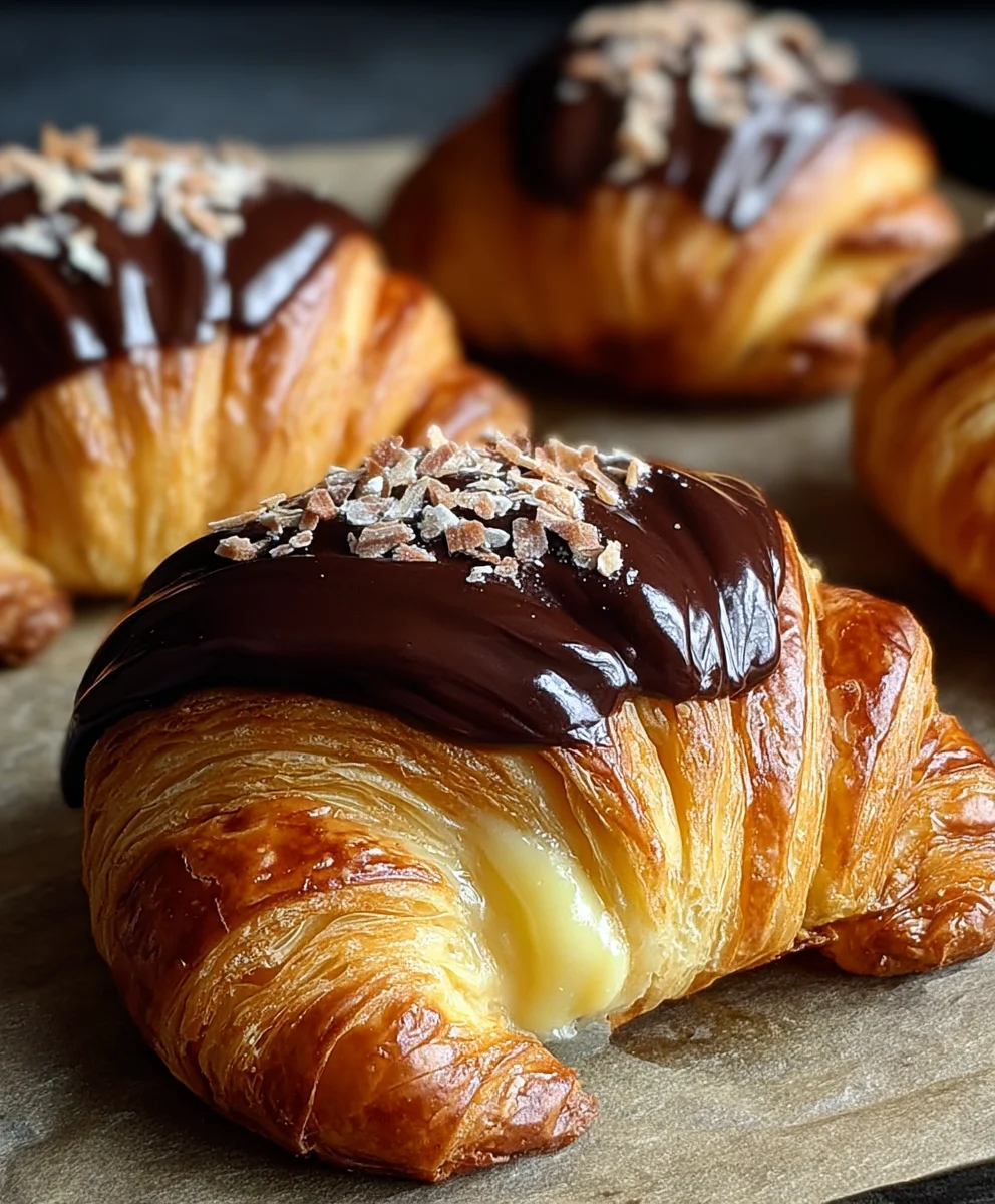 Boston Cream Pie Croissants-Easy Delicious Pastry