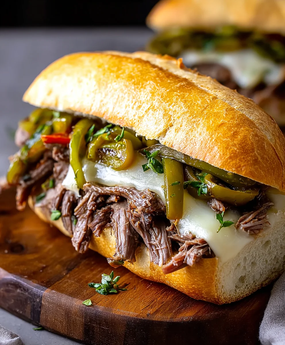 Cheesy Italian Beef Sandwiches- Easy Dinner