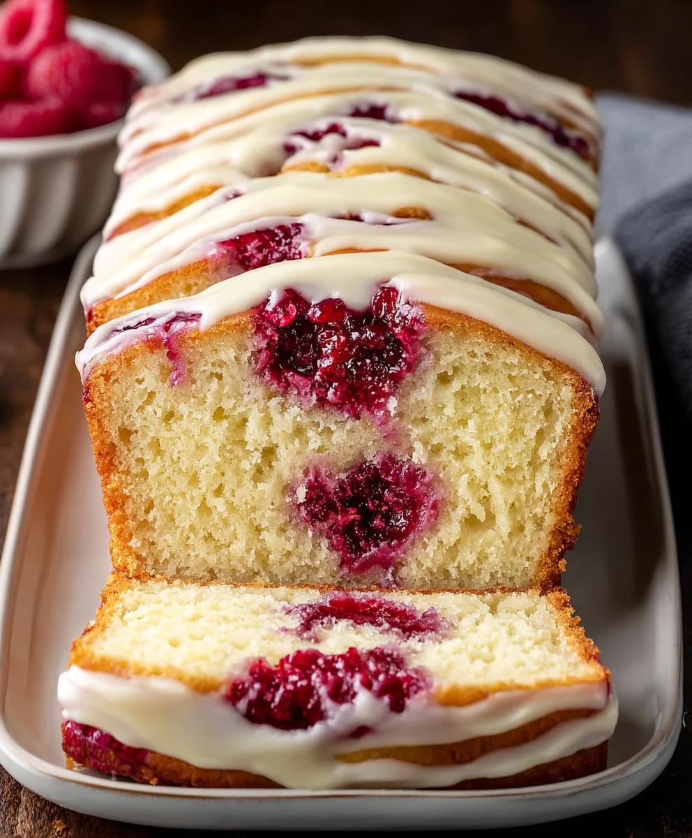 White Chocolate Raspberry Loaf Cake - Easy Moist Recipe