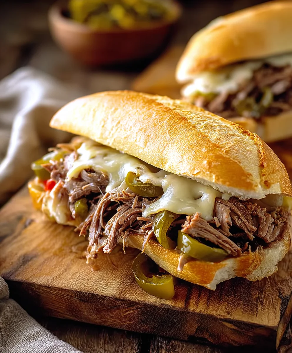 Cheesy Italian Beef Sandwiches- Easy Dinner