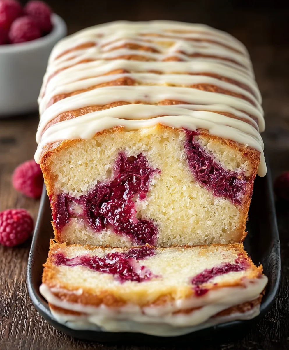 White Chocolate Raspberry Loaf Cake - Easy Moist Recipe