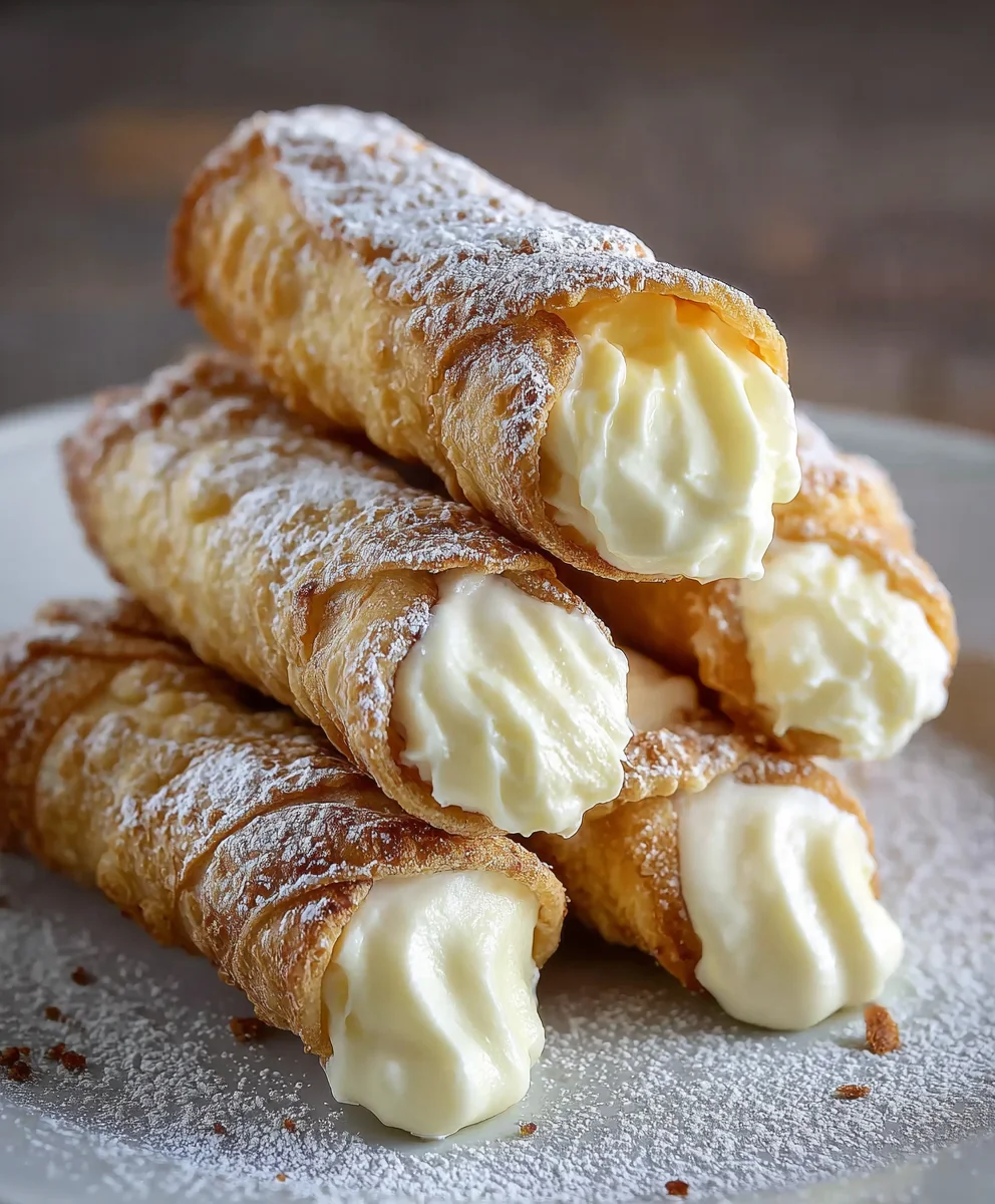 Easy Italian Cream Stuffed Cannoncini Recipe