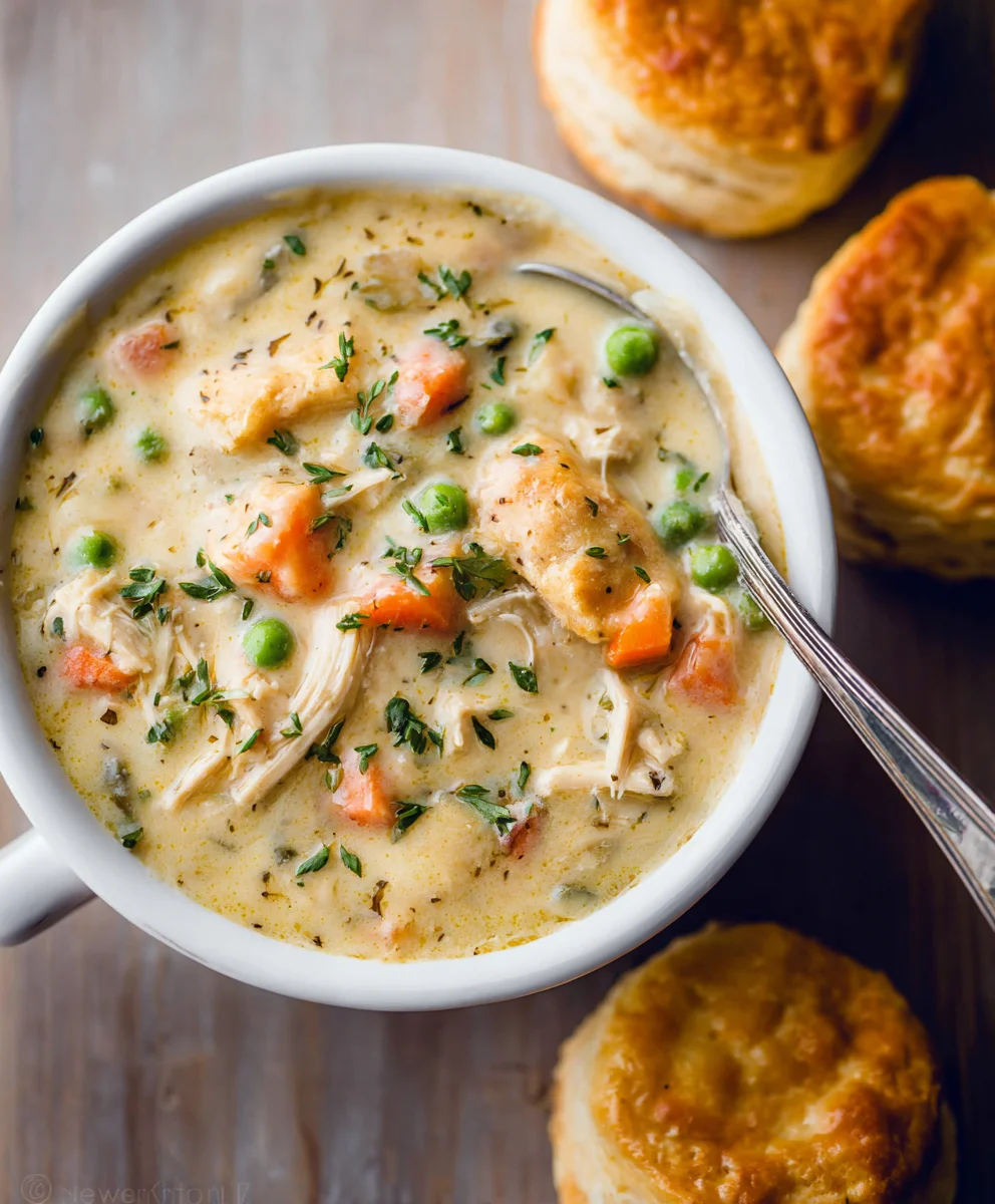 Easy Chicken Pot Pie Soup - Creamy & Comforting
