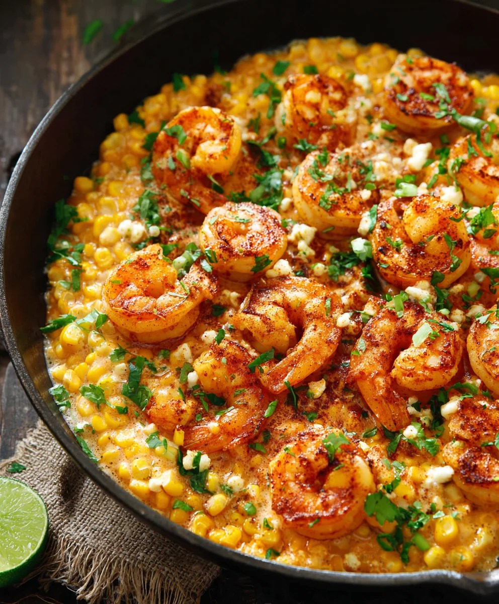 Easy Shrimp Creamed Corn One-Pan Dinner