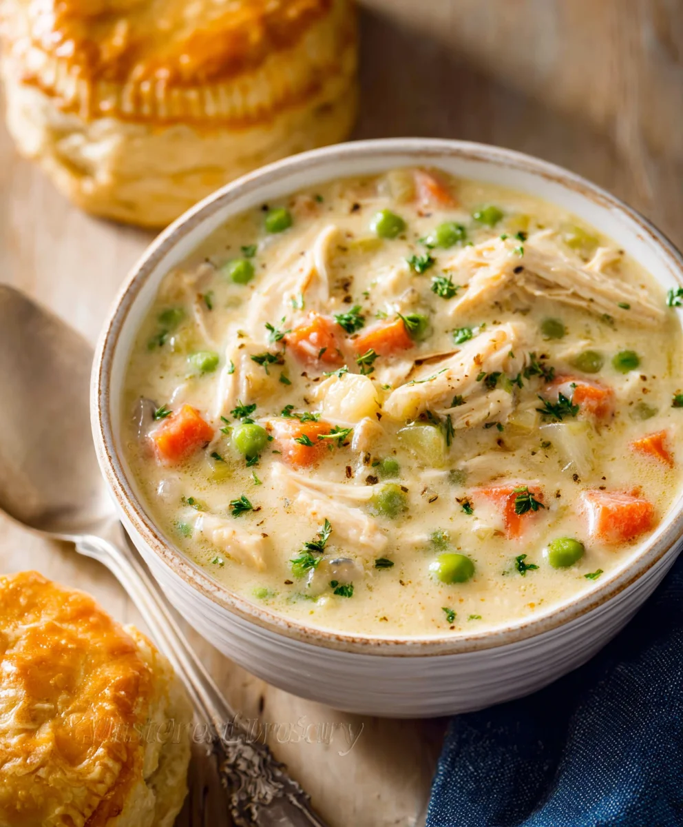 Easy Chicken Pot Pie Soup - Creamy & Comforting