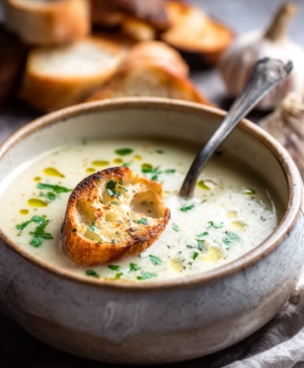 Country French Garlic Soup - Rich Savory Flavor