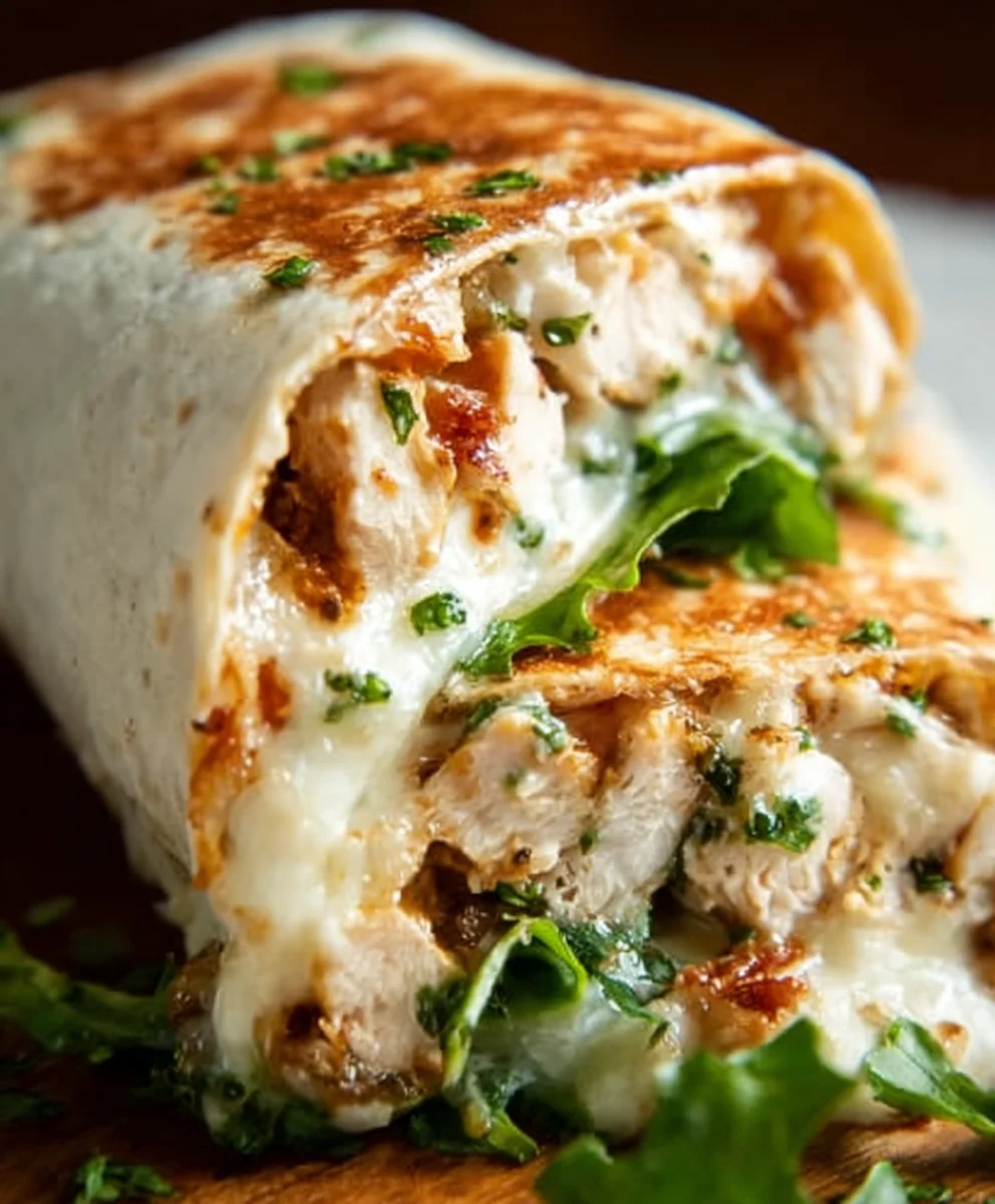 Cheesy Garlic Chicken Wraps- Easy & Delicious Dinner